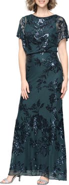 SL FASHIONS Sequin Blouson Bodice Gown
