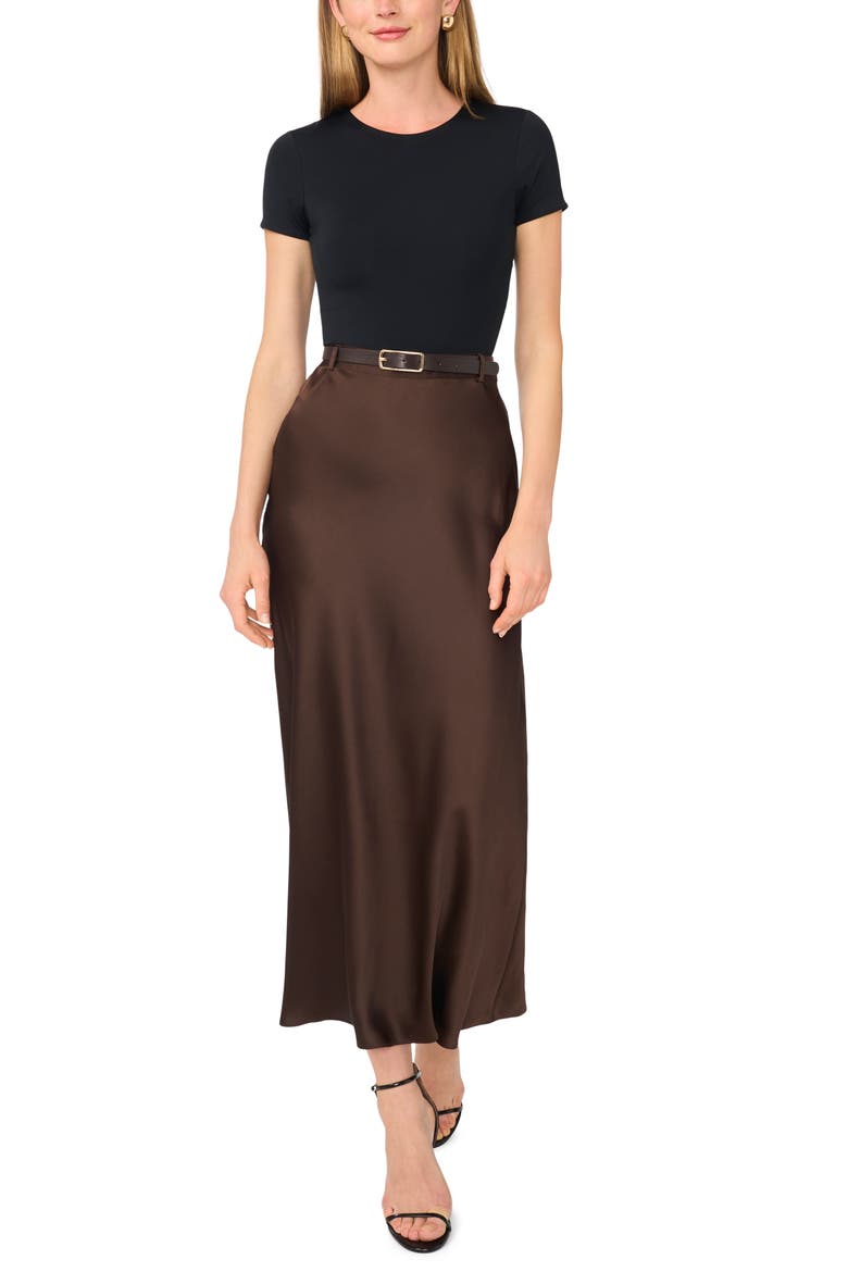 Belted Maxi Skirt, Alternate, color, COFFEE BEAN