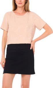 Vince Camuto Jacquard Short Sleeve Top