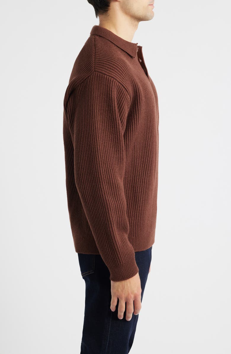 925 Originals Nicolas Rib Polo Sweater, Alternate, color, Brown