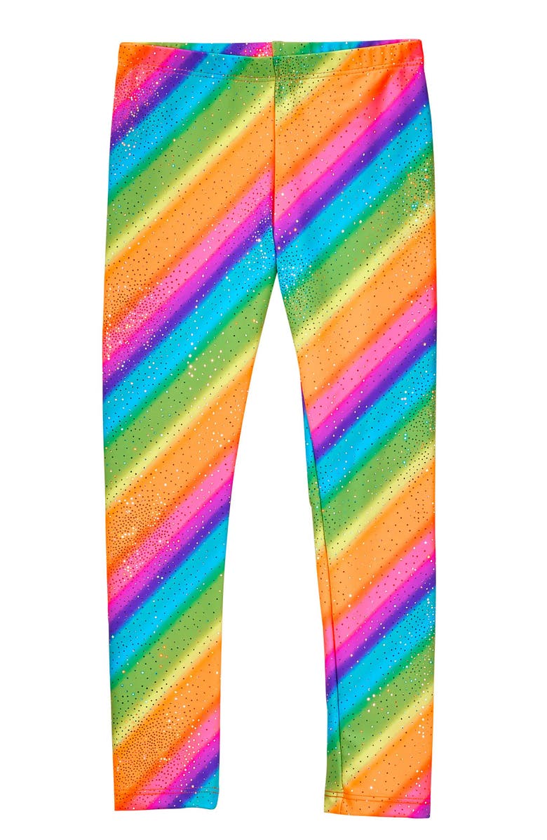 CITY THREADS Girls Novelty Stretch Leggings, Main, color, Rainbow Sparkle