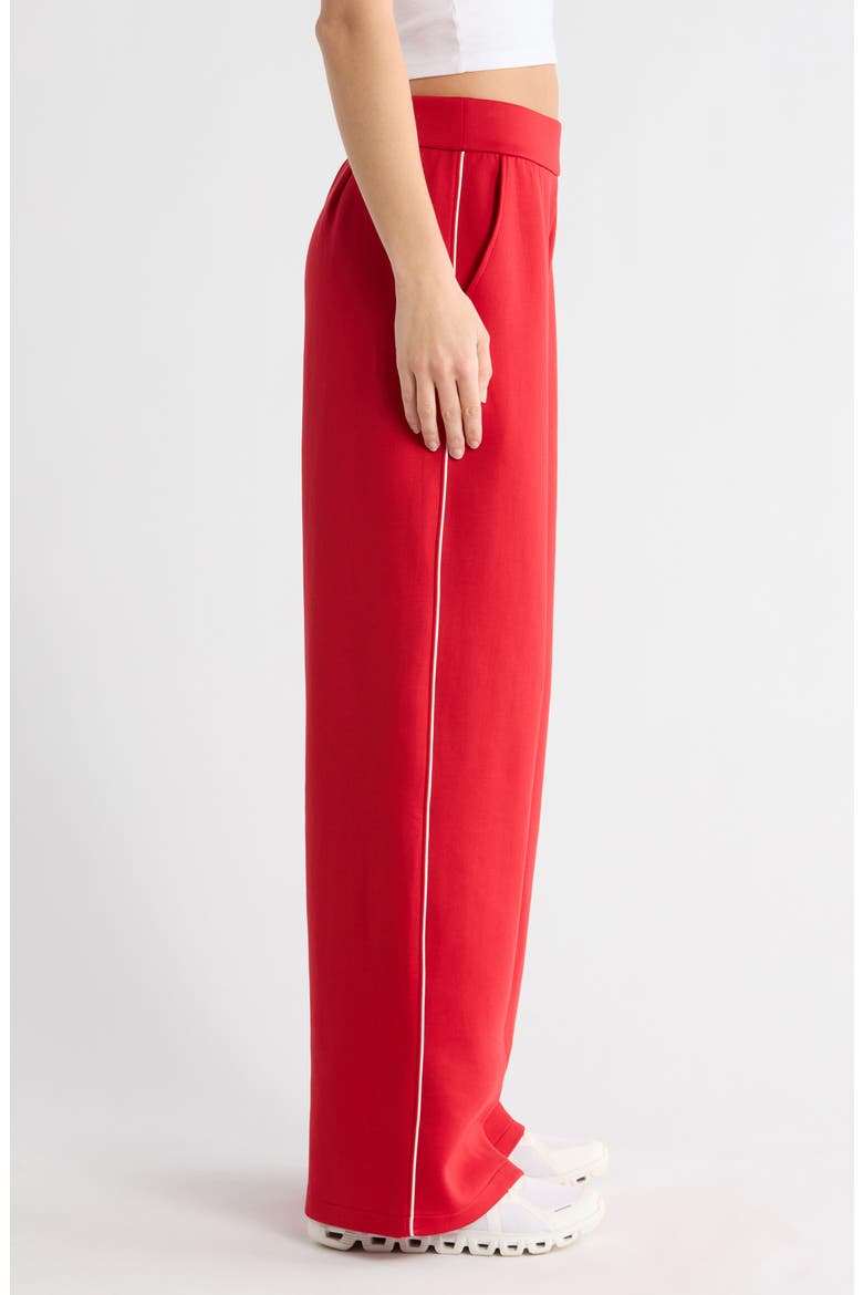 Wide Leg Spacer Knit Pants, Alternate, color, HOLLY RED