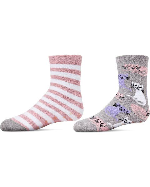 Kitty Cats Fuzzy Mid-Cut Socks 2-Pack (Little Kid & Big Kid)