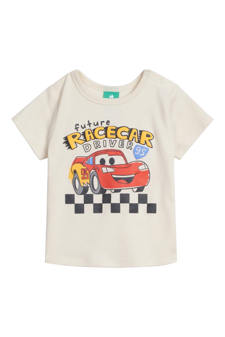 Cars Lightning McQueen French Terry 2-Piece T-Shirt and Shorts Set, Alternate, color, McQueen White Black