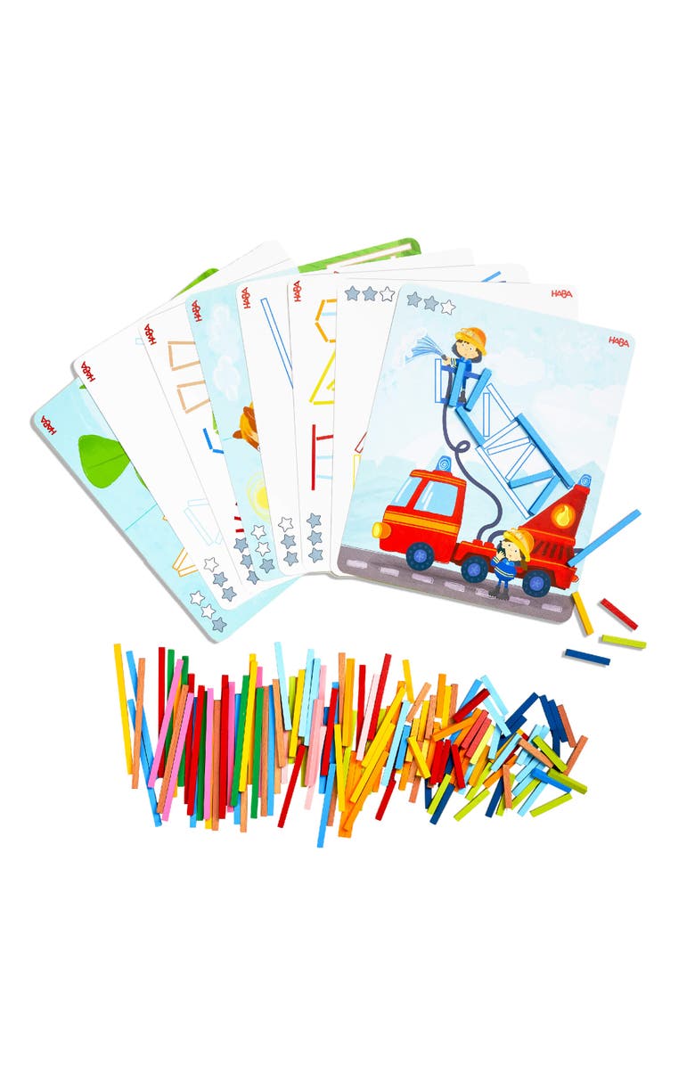 HABA Stabix Wooden Arranging and Matching Game Montessori Toy, Main, color, Multi