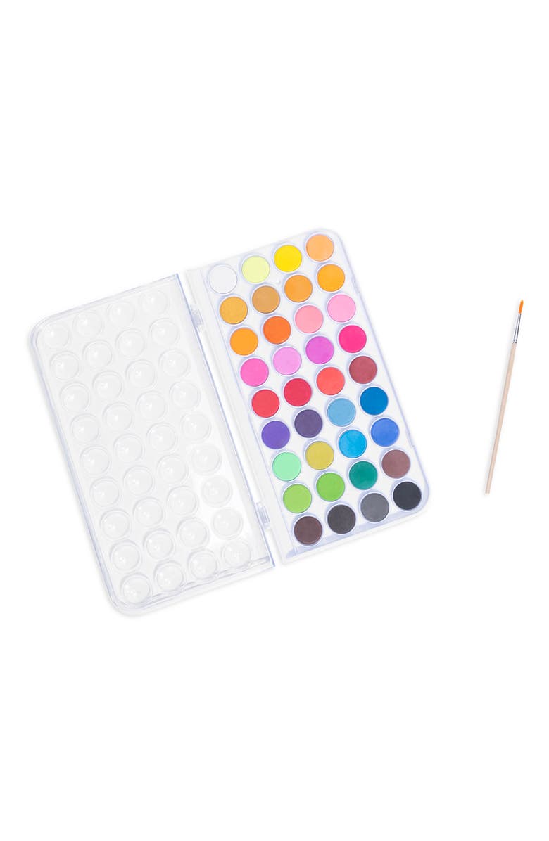 Brea Reese Vibrant Watercolor Set 36 Colors, 1 Brush, Nontoxic, Alternate, color, Multicolored