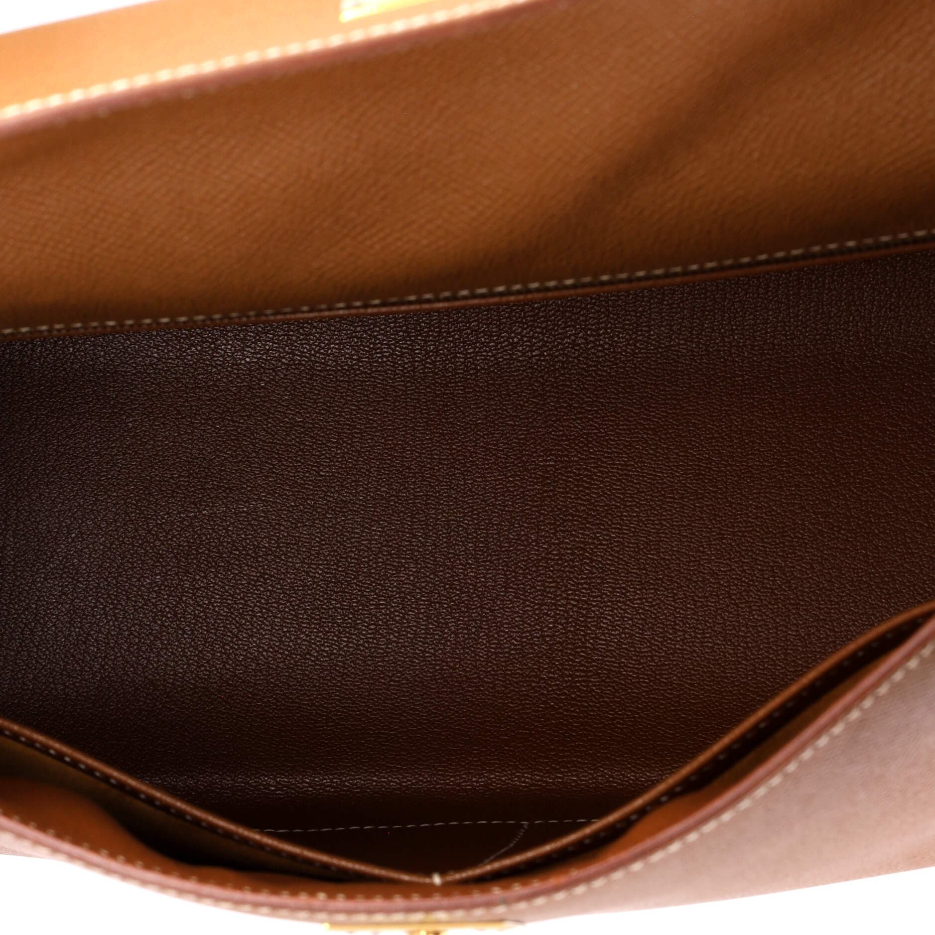 Pre-Owned Hermes Kelly Handbag Brown Courchevel with Gold Hardware 32, Alternate, color, Gold