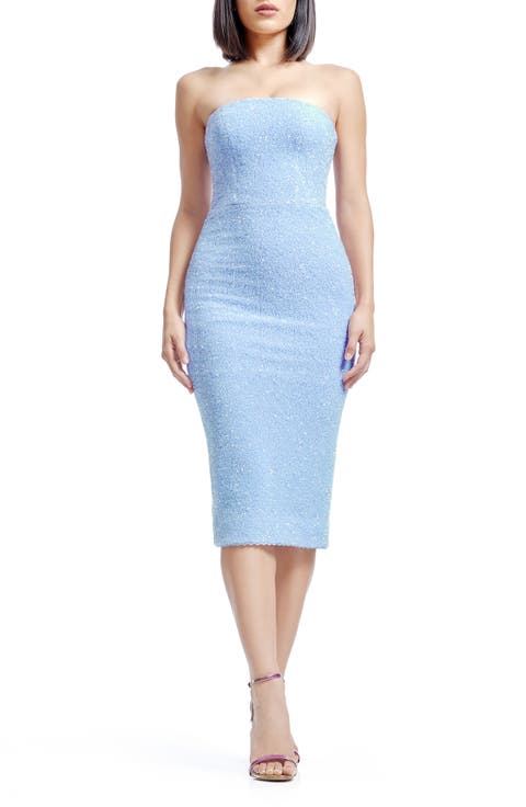Viviana Sequin Strapless Sheath Dress