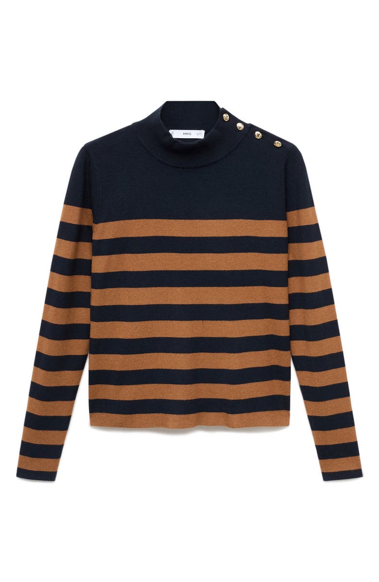 MANGO Split Cuff Button Front Cardigan, Alternate, color, Tobacco Brown