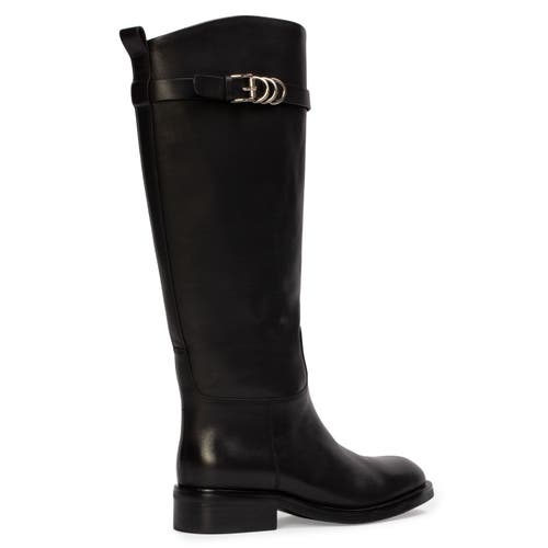 Black Suede Studio Ashley Leather Boot In Black