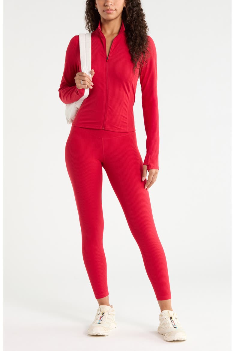 Thrive Rib Full Zip Jacket, Alternate, color, RED JESTER