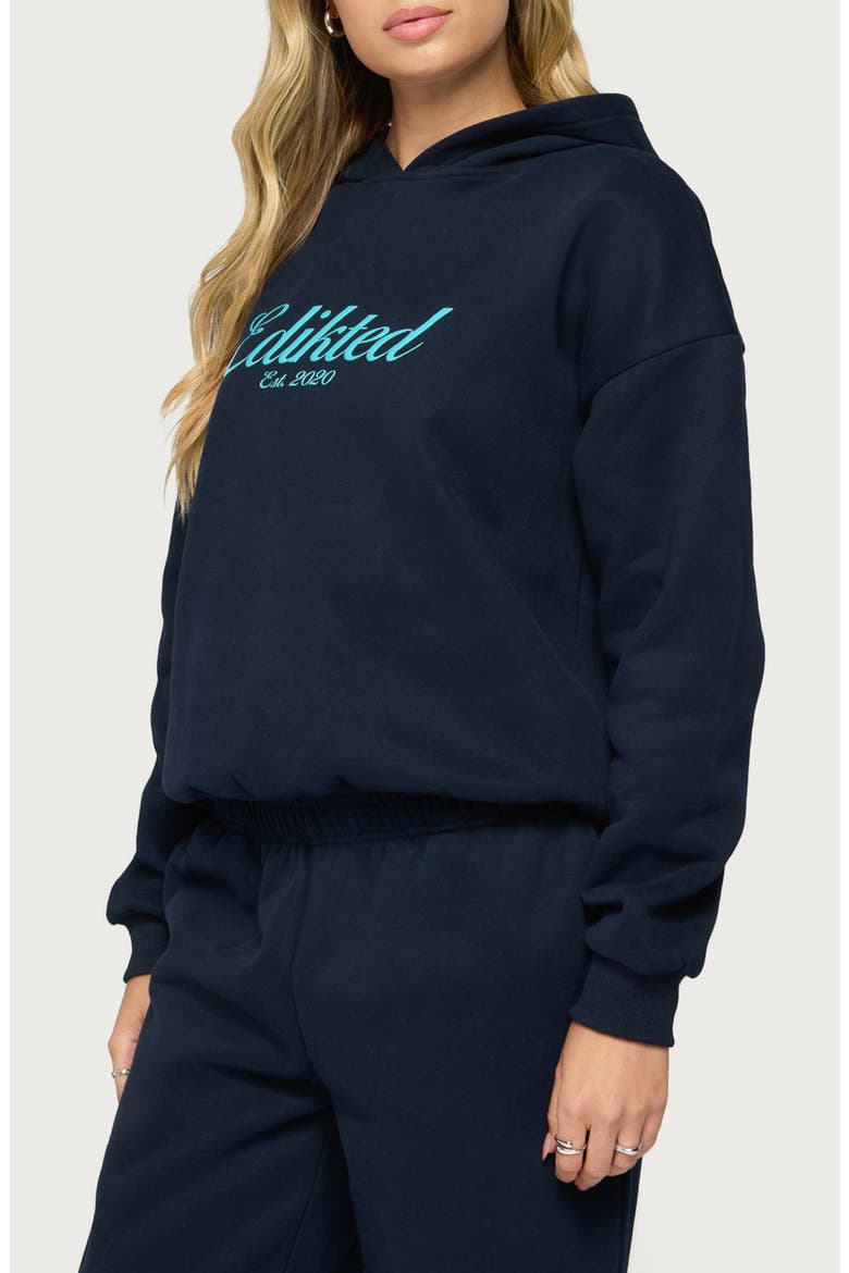 Miss Edikted Graphic Hoodie, Alternate, color, NAVY