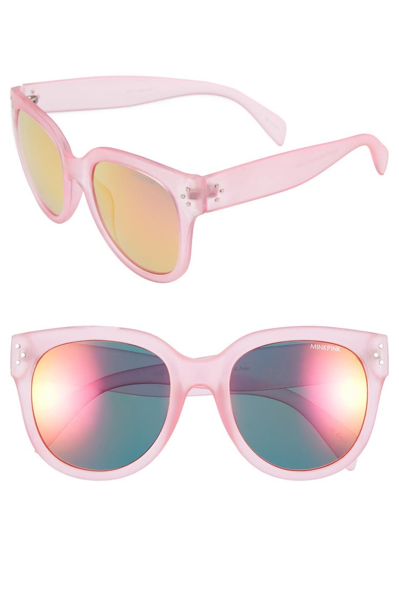 MINKPINK 54mm Retro Sunglasses, Main, color, 