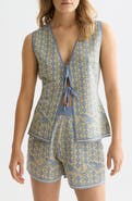 Scotch & Soda Jacquard Tie Front Knit Vest