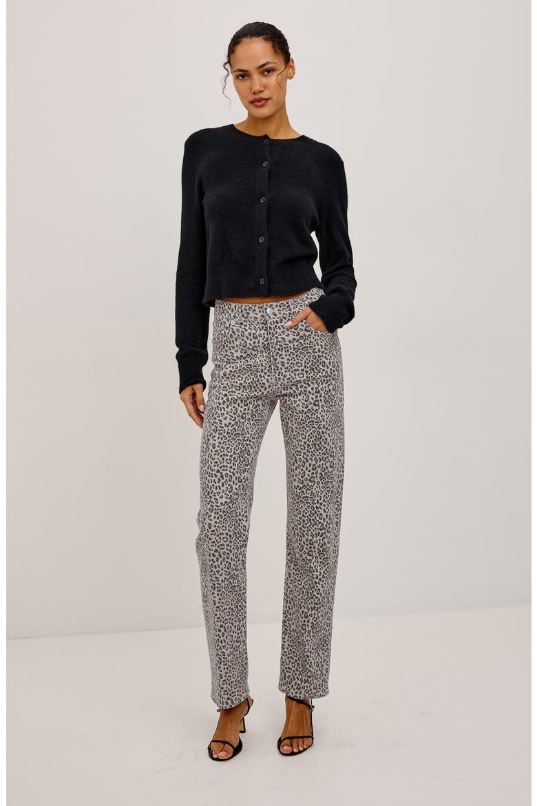 Topanga Straight Leg Jeans, Alternate, color, ECRU CHEETAH