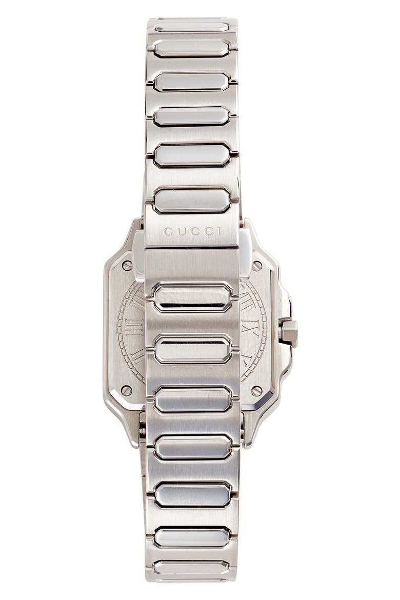 G-Flat Diamond Bracelet Watch, 24mm, Alternate, color, SILVER/RED