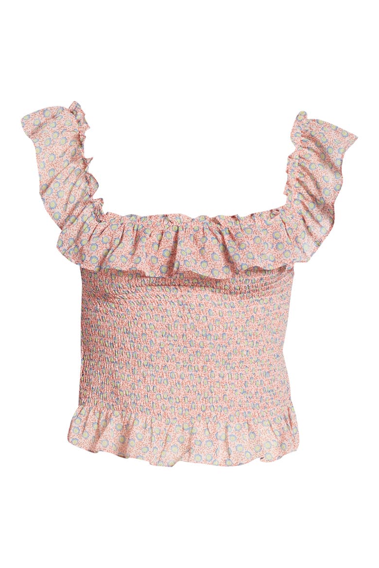 Ruffle Smocked Tank Top, Alternate, color, DITSY BLUE FLORAL