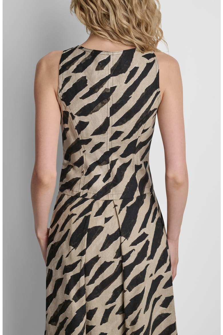 Animal Print Sleeveless Zip Top, Alternate, color, GEO ANIMAL