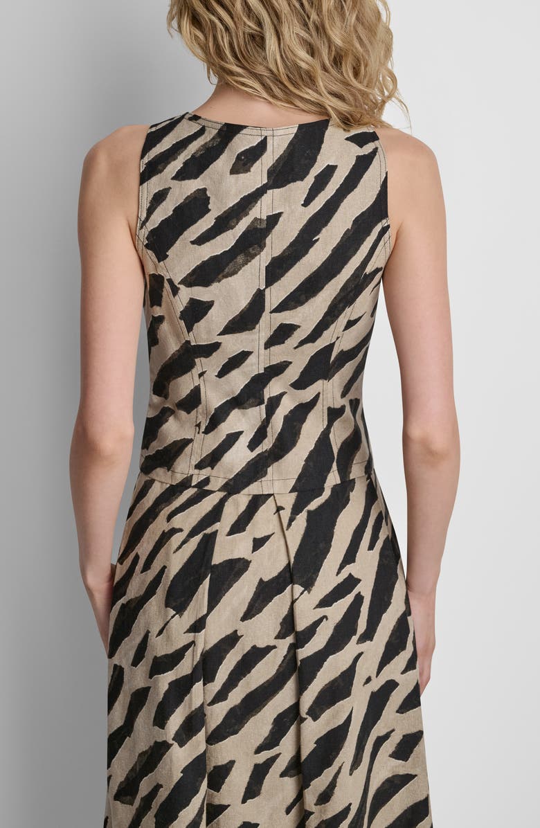 DKNY Animal Print Sleeveless Zip Top, Alternate, color, Geo Animal