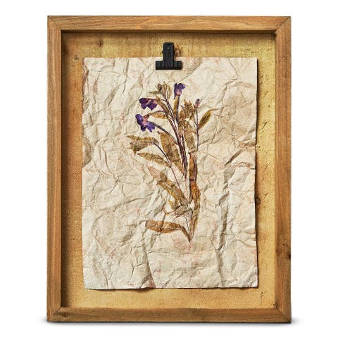Wildflower Shadow Box Wall Art in Plum Purple Decorative Art