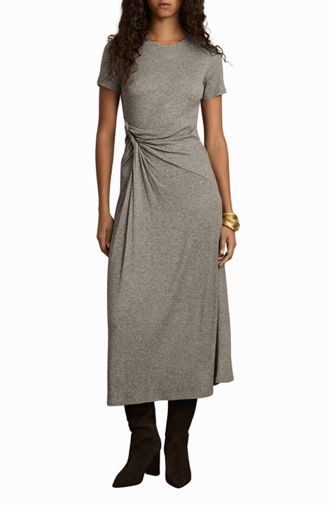Hadley Twist Detail Jersey Midi T-Shirt Dress
