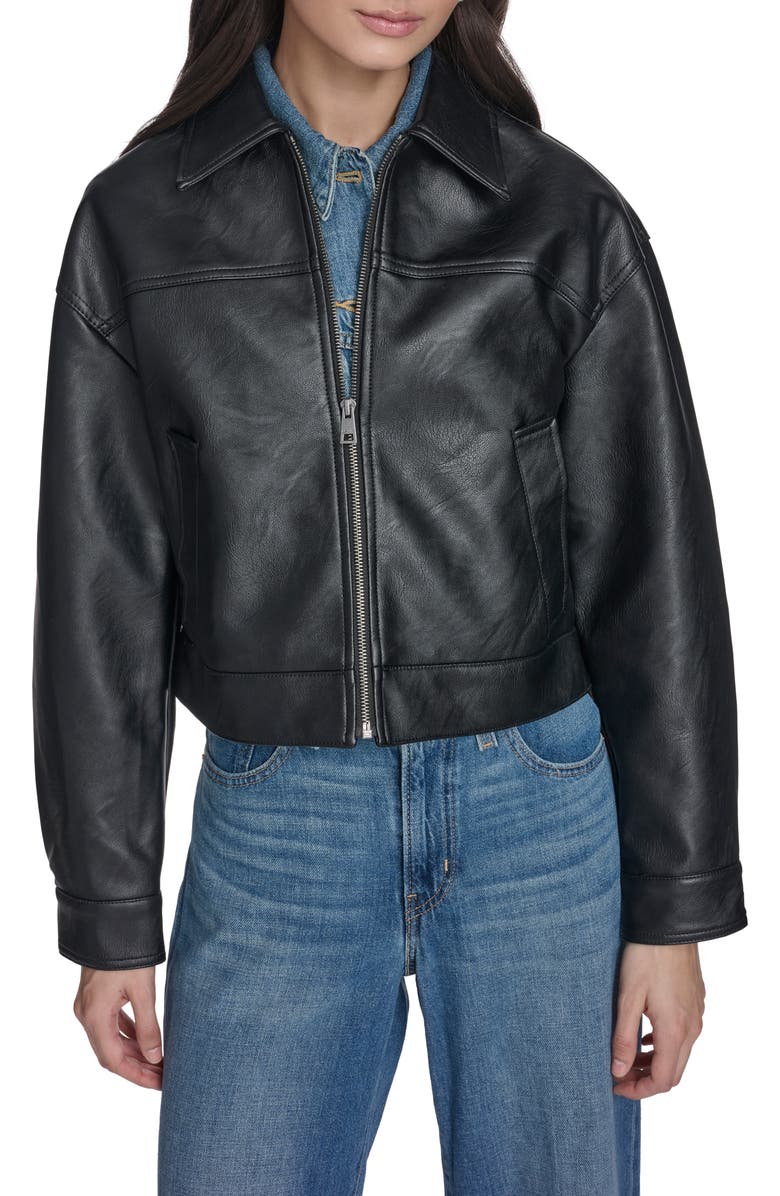 Levi's Boxy Faux Leather Bomber Jacket, Main, color, 