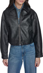 Levi's Boxy Faux Leather Bomber Jacket
