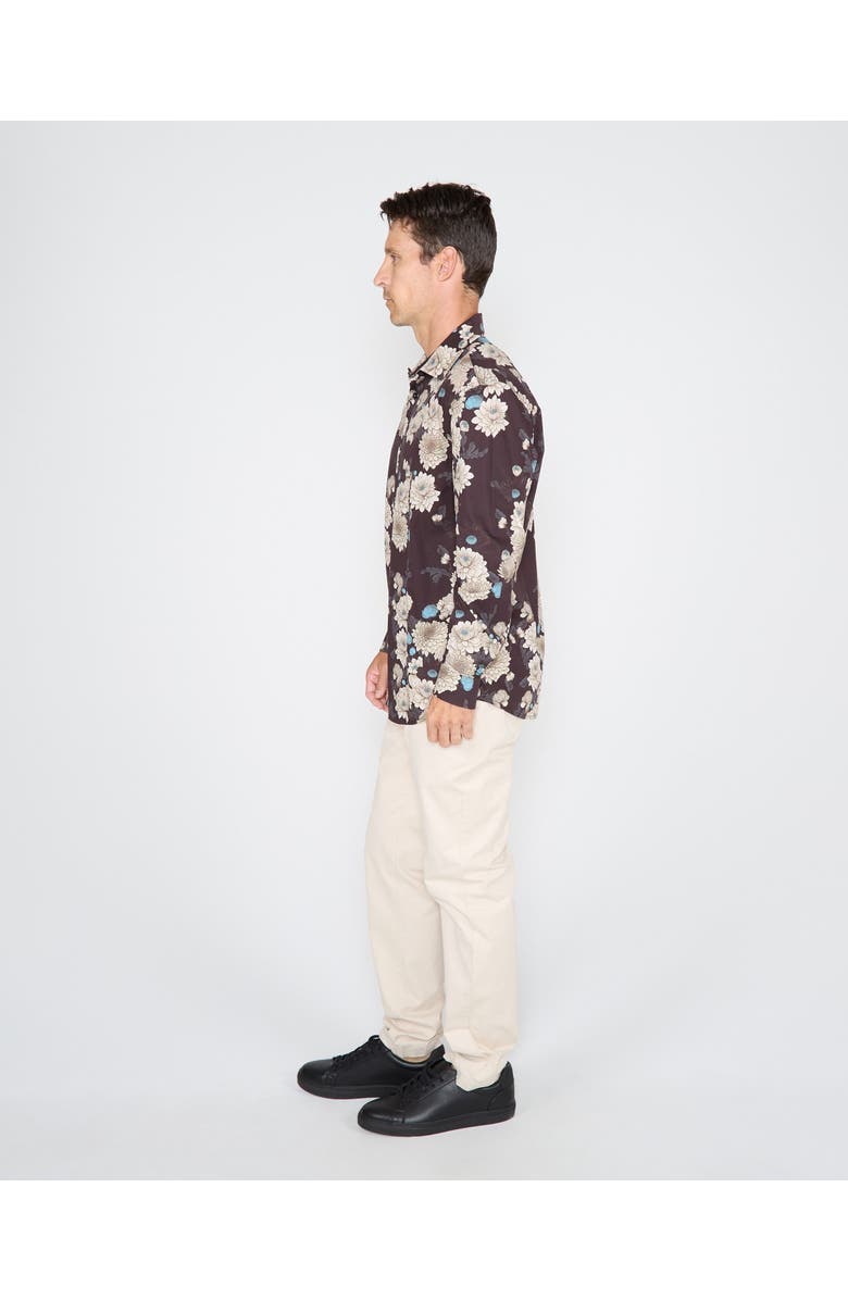 Lords of Harlech Nigel Button-Up Shirt, Alternate, color, Serious Floral Black