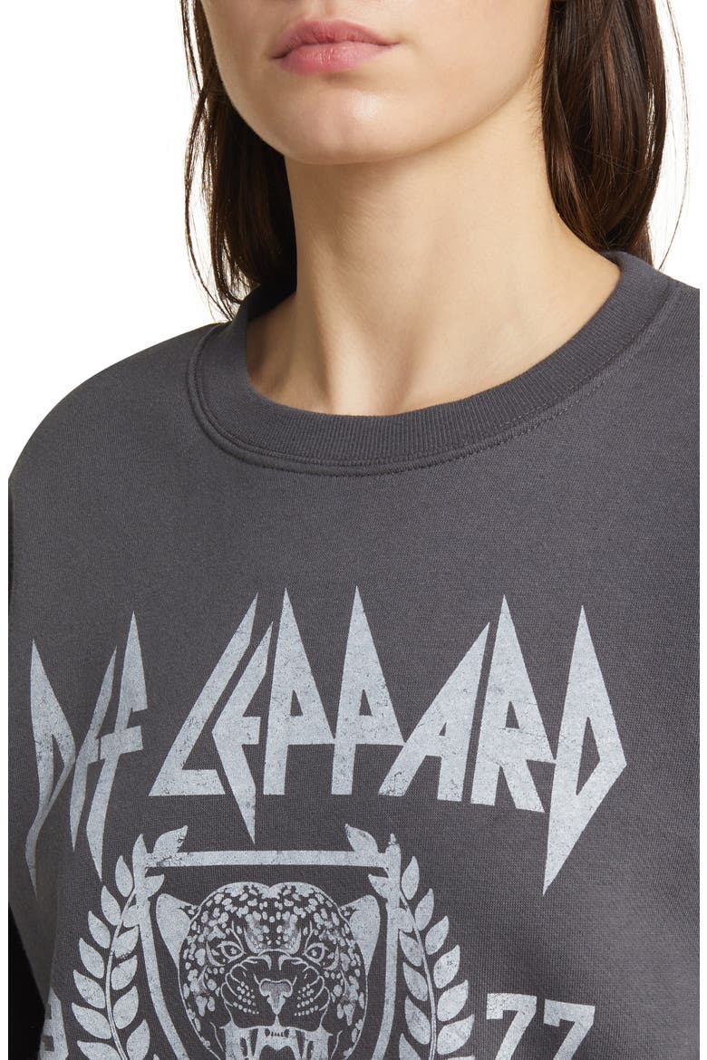 Def Leppard Fleece Graphic Sweatshirt, Alternate, color, WASHED BLACK