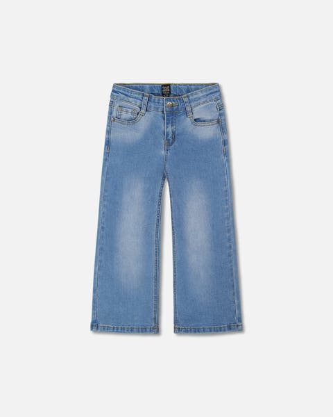 Girl's Wide Leg Jeans Denim Blue