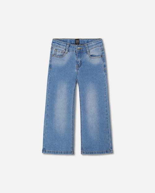 Deux Par Deux Little Girl's Wide Leg Jeans Denim Blue In Denim Blue