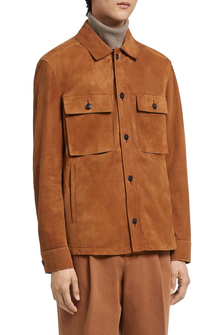 Suede Overshirt, Main, color, VICUNA