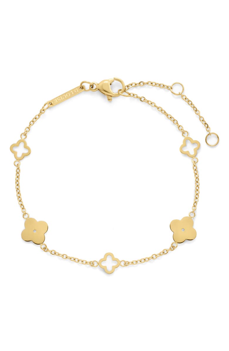 D.LOUISE Multi Clover Bracelet, Main, color, Gold