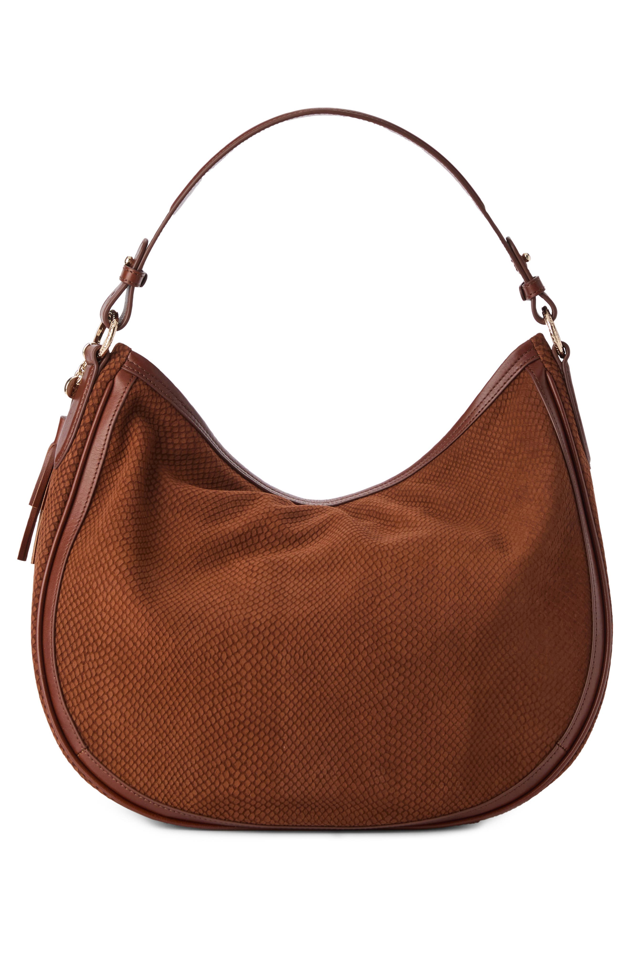 Brahmin Kathleen Snakeskin Embossed Leather Shoulder Bag, Alternate, color, Sparkling Cider Deveron