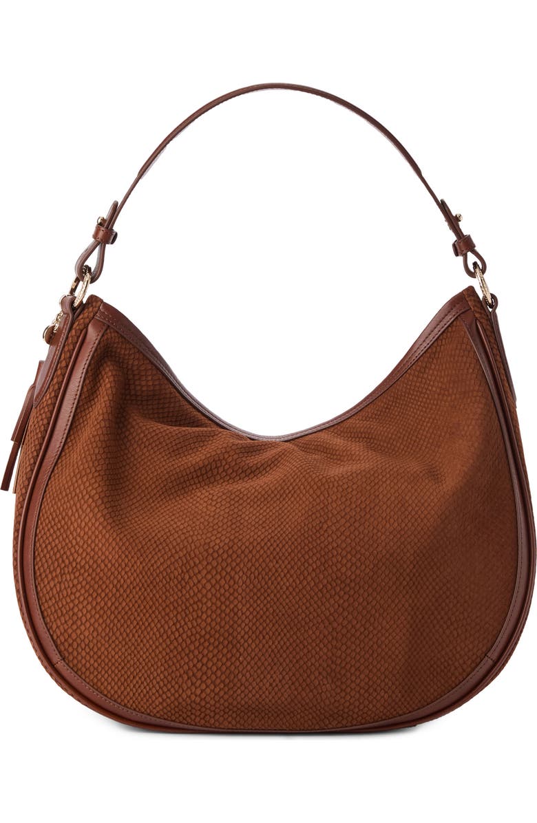 Brahmin Kathleen Snakeskin Embossed Leather Shoulder Bag, Alternate, color, Sparkling Cider Deveron