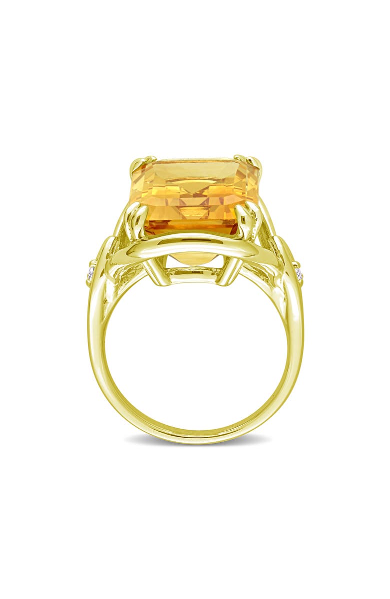 DELMAR Open Shank Emerald Cut Citrine & Whtie Topaz Ring, Alternate, color, 