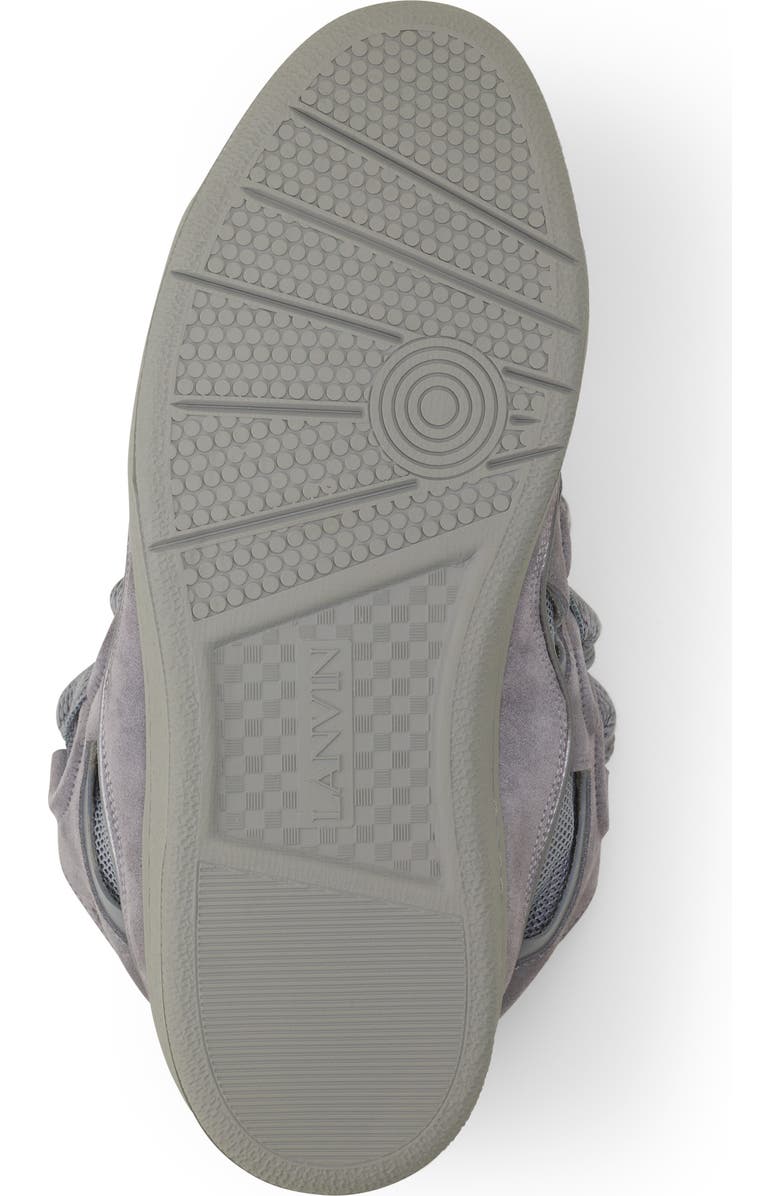 Lanvin Curb Monochrome Suede Sneakers, Alternate, color, Light Grey