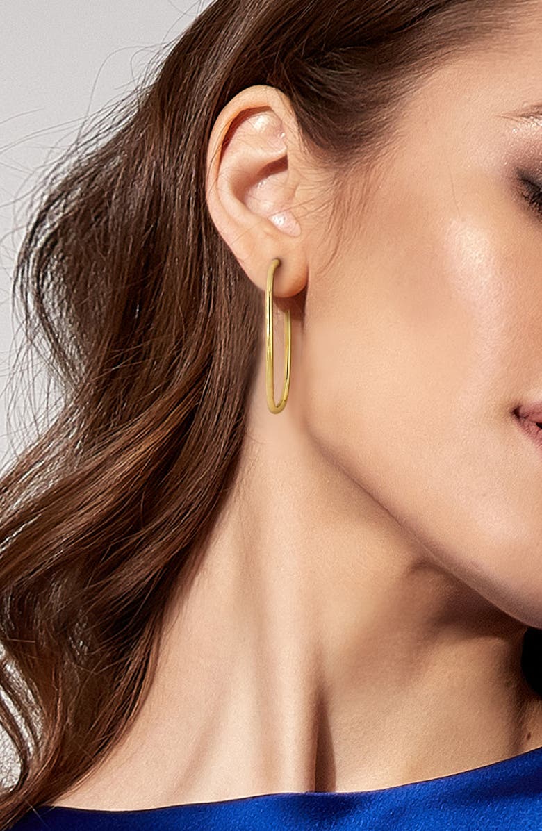 DELMAR Rectangular Open Hoop Earrings, Alternate, color, Gold