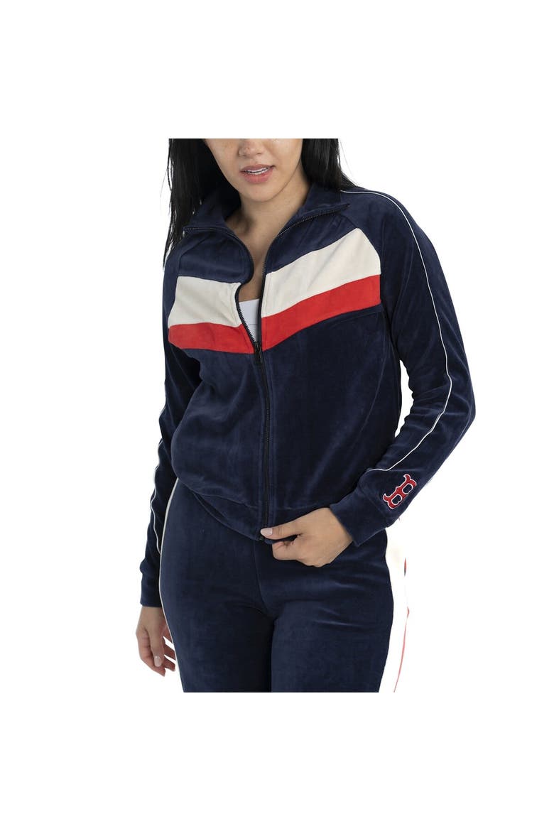 Women's Lusso Navy Boston Red Sox Nixie Raglan Full-Zip Jacket, Main, color, Navy