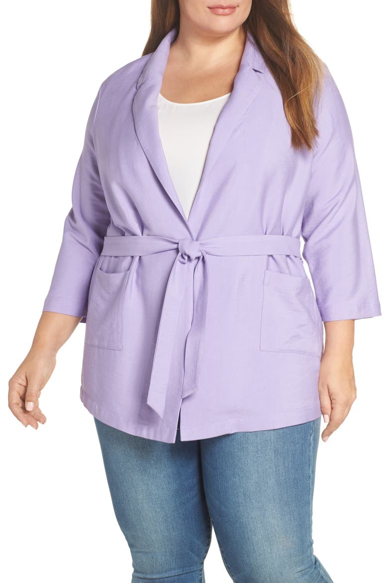 Belted Jacket, Alternate, color, PURPLE BONNET