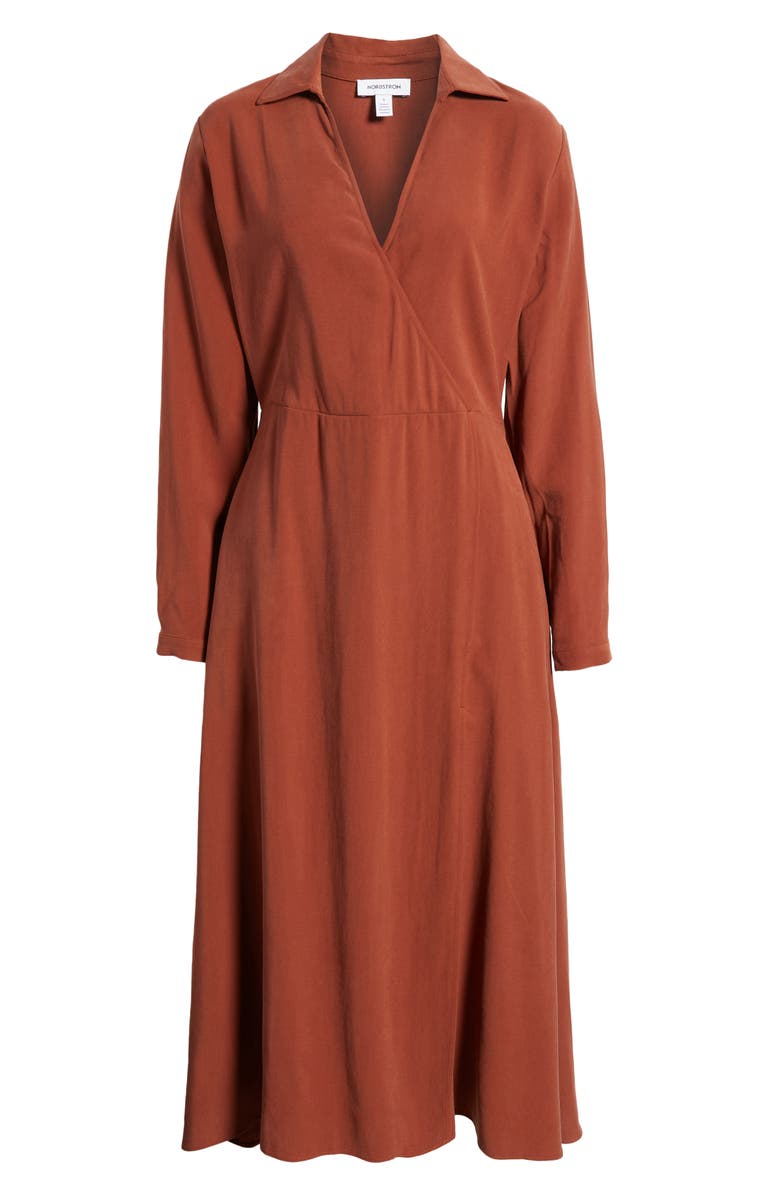 Nordstrom Long Sleeve A-Line Dress, Alternate, color, 