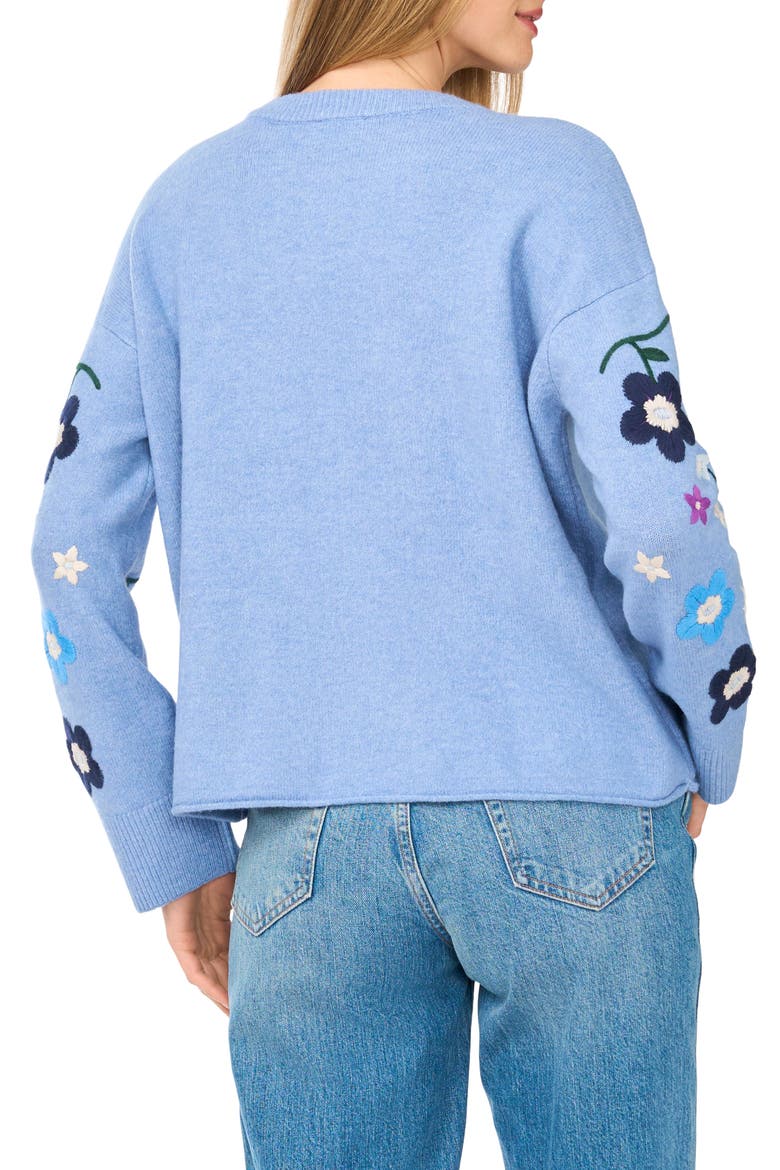 Embroidered Crewneck Sweater, Alternate, color, BREEZEWAY