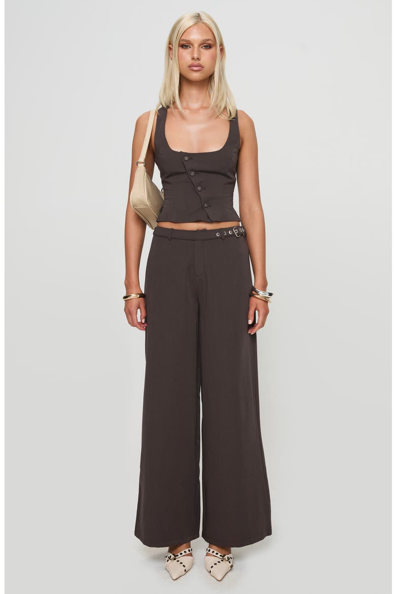 Airi Asymmetric Placket Tank, Alternate, color, BROWN