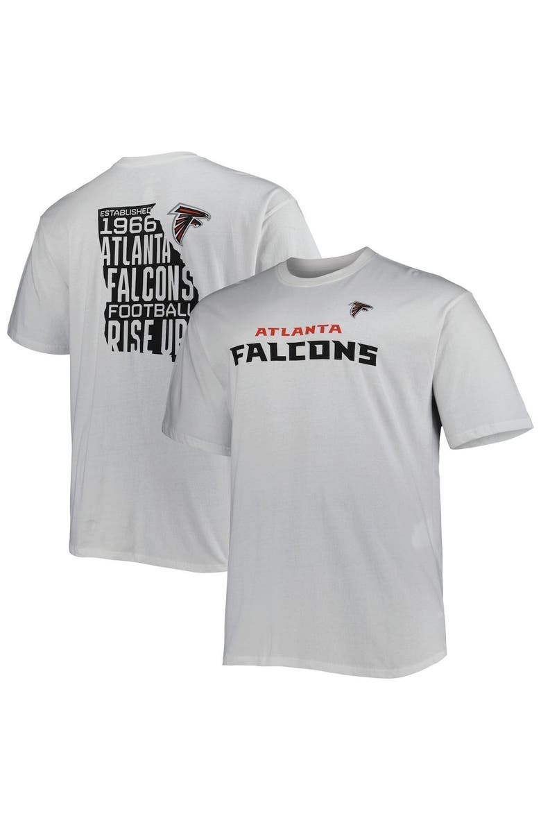 FANATICS Men's Fanatics Branded White Atlanta Falcons Big & Tall Hometown Collection Hot Shot T-Shirt, Main, color,