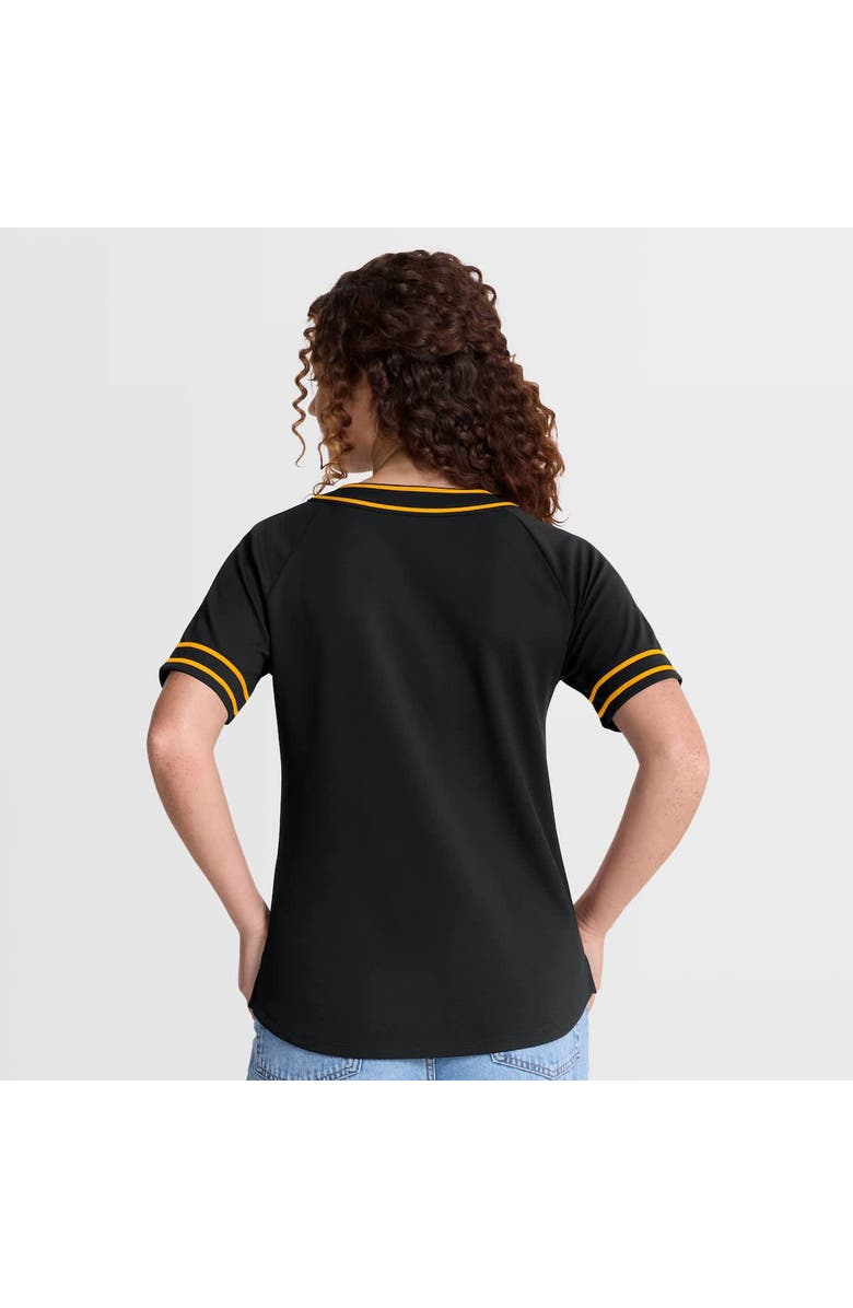 FANATICS Women's Fanatics Black Pittsburgh Pirates Diva Race Ahead Raglan V-Neck T-Shirt, Alternate, color, Black