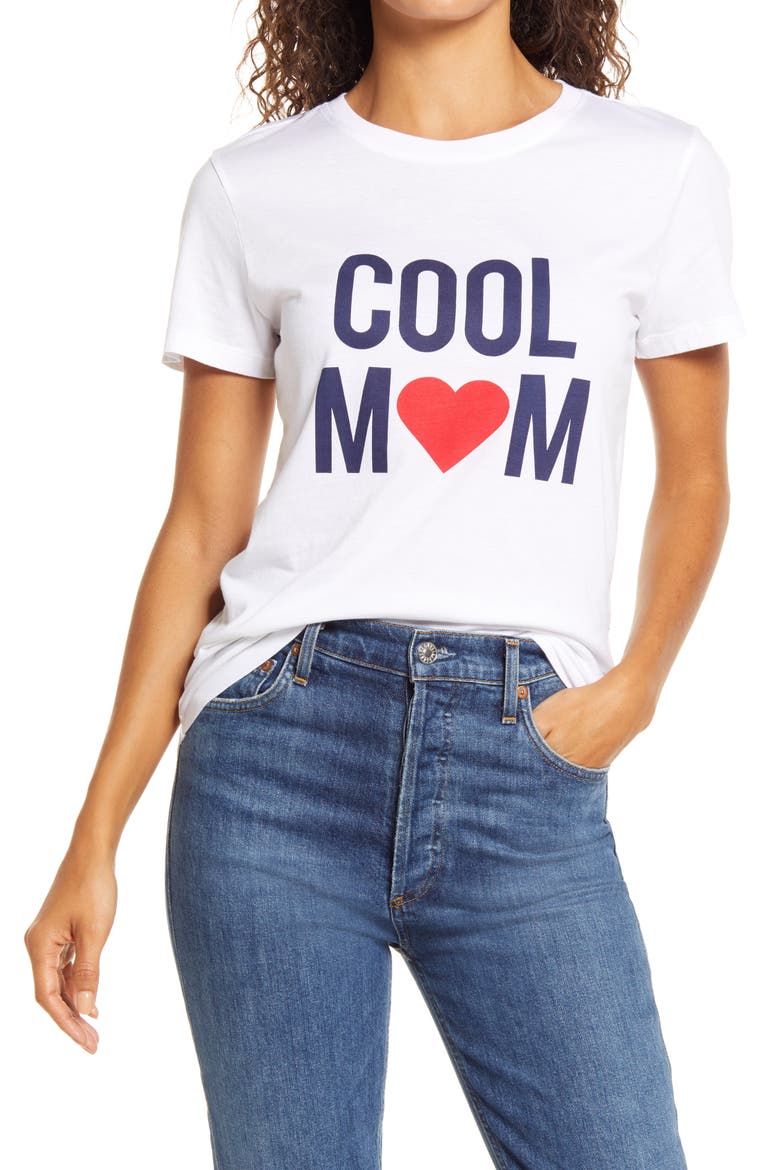 Cool Mom Graphic Tee, Main, color, WHITE- NAVY