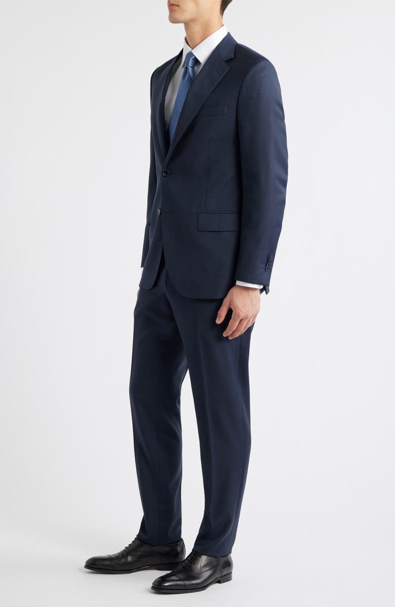 Peter Millar Hartford Classic Fit Navy Plaid Wool Suit, Alternate, color, Navy