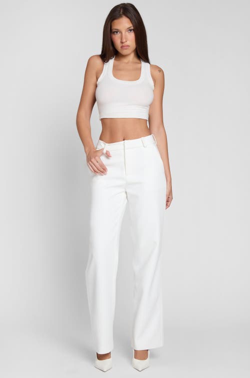 Leau Classic Column Straight Trousers In White