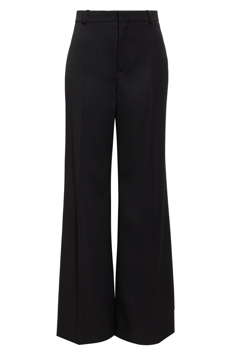 Chloé Wool Grain de Poudre Flare Leg Pants, Alternate, color, 