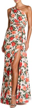 Mac Duggal One Shoulder Charmeuse Column Gown With Drape